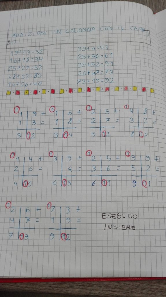 Addizioni In Colonna Con Il Cambio Classe Seconda Matematica Gennaio Maestra Anita