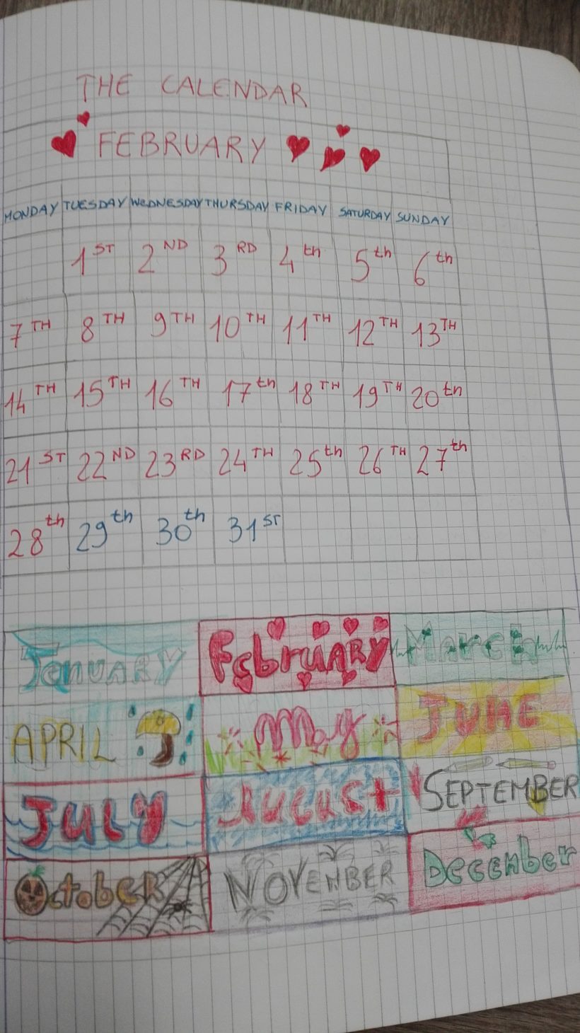 Classe Quinta Inglese Il Calendario Maestra Anita