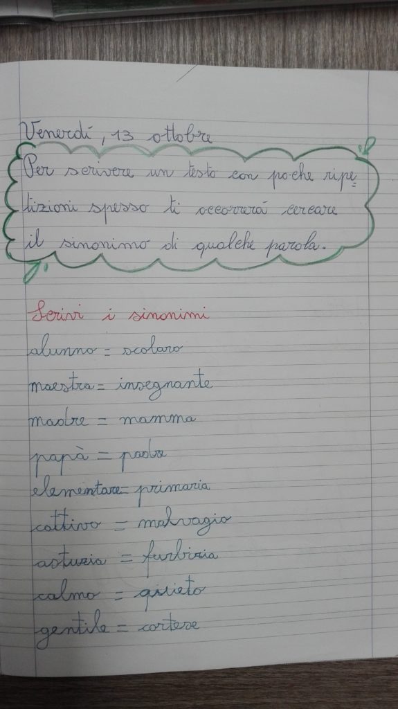 Ordine Alfabetico Parte Ii Dizionario Sinonimi E Contrari Settembre Ottobre Italiano In Terza Maestra Anita