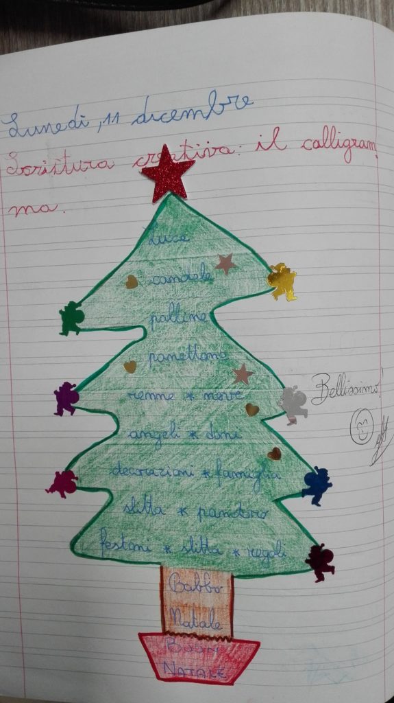 Festa dell'albero-Testo fantastico-Calligramma sul Natale
