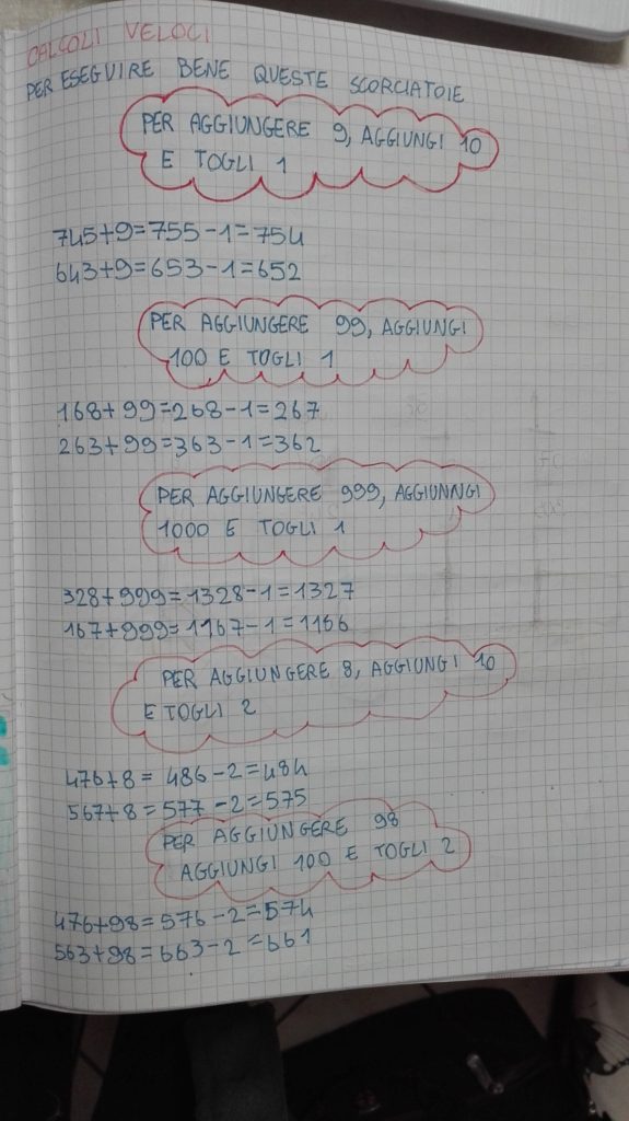 Calcoli Mentali In Tabella Matematica In Quarta Novembre Maestra Anita