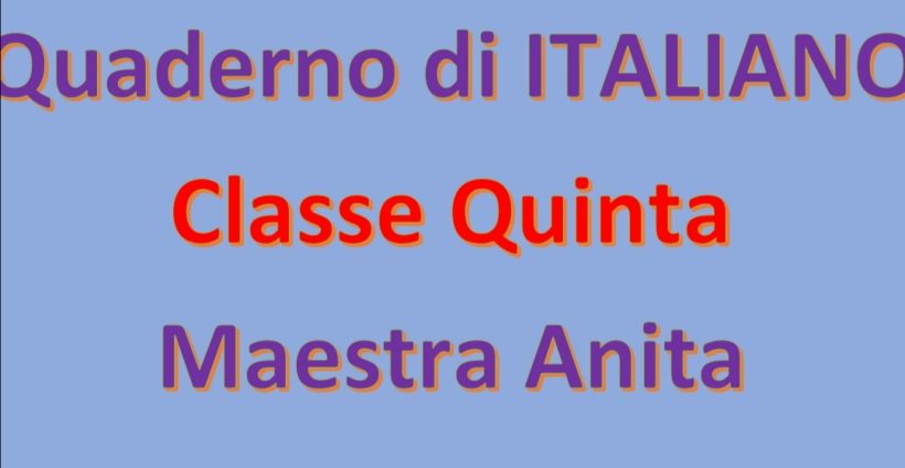 Italiano In Quinta Archivi Maestra Anita