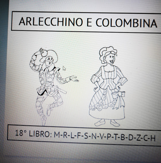 Conversazione in costume interazione tra arlecchino e colombina